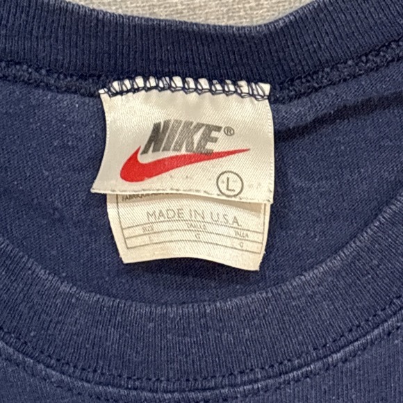 Vintage 90's Nike Sleeveless Tank Top Shirt Blue Size L White Swoosh - Picture 2 of 7